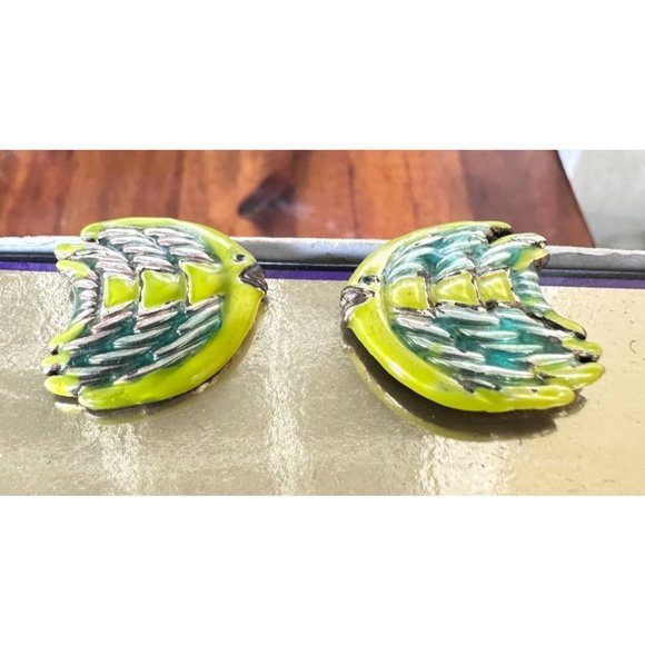 Vintage Fish Earrings Pierced Blowfish Tropical Islands Beach Vacation C… - Picture 10 of 12